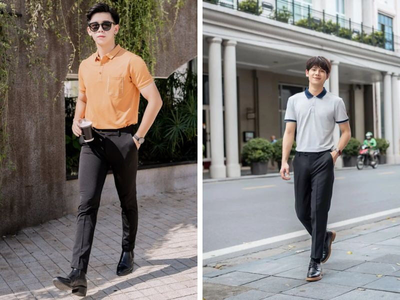 Mách chàng tips mặc đẹp với áo Polo nam quần tây