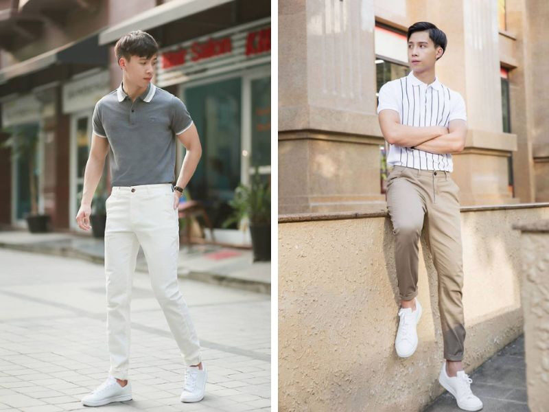 Mách chàng tips mặc đẹp với áo Polo nam quần tây