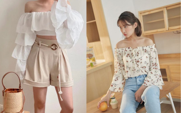 Áo voan trễ vai