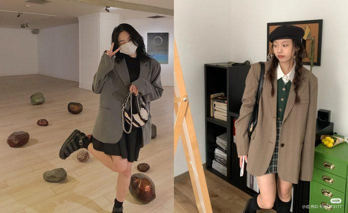 Bộ đôi blazer và miniskirt