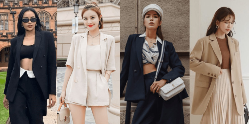 Phối Áo Khoác Vest Nữ Ngắn Với Chân Váy