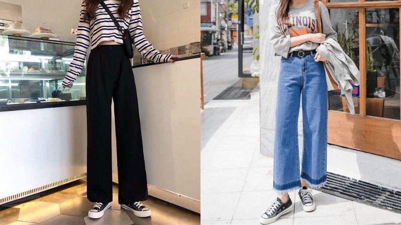 Cách phối quần jean ống rộng nam với giày phù hợp